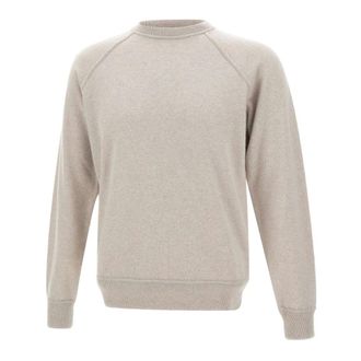 FILIPPO DE LAURENTIIS Round-neck Knitwear, male, Gray, Size: 4XL Crewneck Sweater