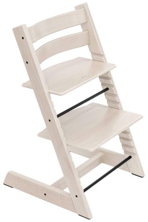 Stokke Hochstuhl, Greige, Grauwei&szlig;, Holz, Buche, massiv, Hartholz, 46x79x49 cm, Fu&szlig;st&uuml;tze verstellbar, Sitzfl&auml;che verstellbar, speichel- und schwei&szlig;echte Lac