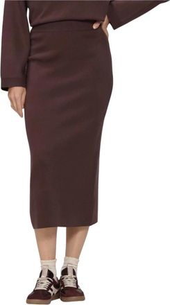 Object Object - Objreynard HW Knit Skirt - Dames - Rokken - Bruin - Maat: M Nylon