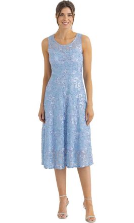 Klass Sleeveless Sequin Mesh Dress - Sky - 10
