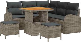 vidaXL Garden Sofa Set with Cushion with Storage 8 pcs Grey vidaXL