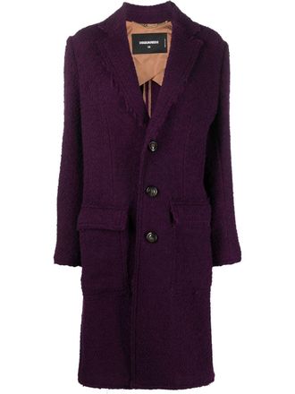 Dsquared2 single-breasted coat - women - Polyamide/Virgin Wool/Viscose - 36 - Purple