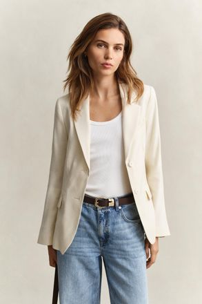 GANT Women Linen Stretch Blazer (34) CREAMED WHITE