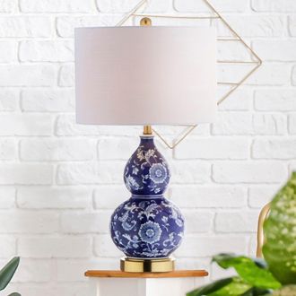 Jonathan Y Designs Lee 27 Ceramic Chinoiserie LED Table Lamp