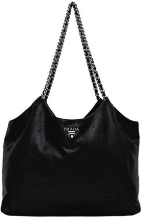 Prada Black Nero Leather Tote Bag (Pre-Owned)