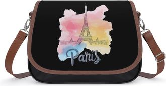 Generic Vintage Paris Eiffel Tower Small Womens Crossbody Bags Shoulder Handbag with Adjustable Strap for Travel