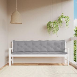 vidaXL Cojines De Banco De Jard&iacute;n 2 Uds Tela Oxford Gris 200x50x7 Cm Vidaxl