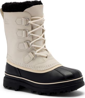 Sorel Caribou WP Waterproof Boot in Chalk/black at Nordstrom, Size 10.5