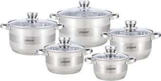OEM Juego De Ollas De 10 Elementos (1,5 L, 2,0 L, 3,0 L, 5,0 L, 6,0 L) Maestro Mr-2220-10