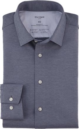 Olymp business overhemd Olymp Luxor 24/7 modern fit grijs jersey