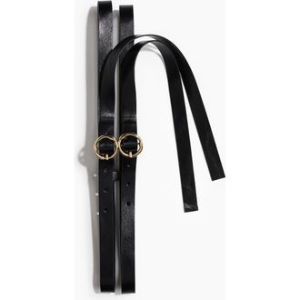 H&M Double-strap Waist Belt in Black at Nordstrom, Size Medium