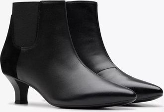 Clarks Kepley Erin Boots Womens Black Leather Pointed Toe Ankle Bootie GAL74
