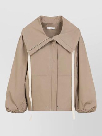 Co rolled collar funnel jacket relaxed fit