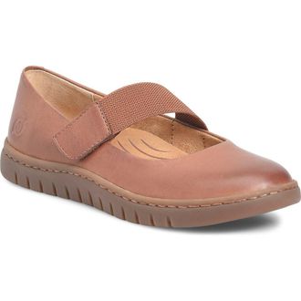 B&oslash;rn Mary Jane Flat in Dark Tan Leather at Nordstrom Rack, Size 7.5