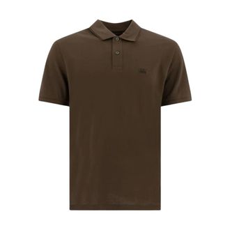 C.P. Company C.p. Company, Tops, Heren, Groen, S, Katoen, Groene Logo Polo Shirt Stretch Piquet