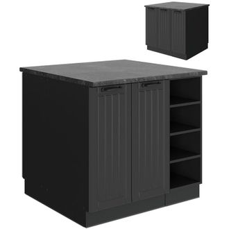 Vicco Isla De Cocina Fame-line, Gris Oscuro, 90 Cm Sin Encimera, Vicco