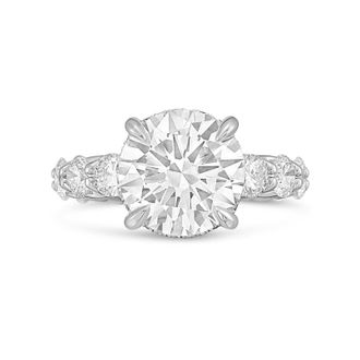 Diana M. Jewels Platinum lab grown 15ct Lab Grown Round Diamond Halo Ring with Diamond Accents