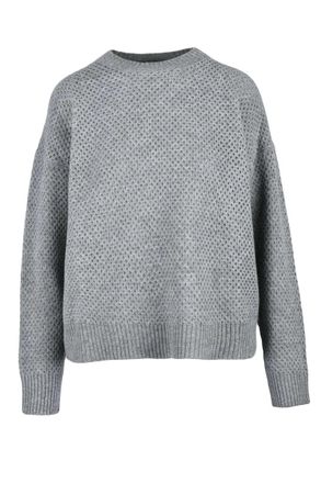 Fabiana Filippi Crew Neck Wool Silk Cashmere Sweater - Grey