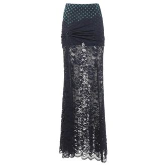 Paco Rabanne Lace Midi Skirt - female - Rabanne - Maxi Skirts - Blue - S - Skirts