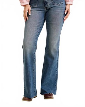 Judy Blue Front Flap Pockets Mid Rise Flare Jeans In Medium Wash