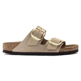 Birkenstock Arizona Big Buckle Nubuck Leren Sandalen - Dames - Sandalen - Beige - 38 EU - Schoenen