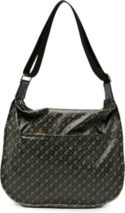 Gherardini Forest Green Shoulder Bag With All-Over Logo