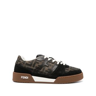 Fendi Zucca-monogram Panelled Sneakers