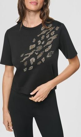 DKNY Animal Heat Set Stud Cotton T-Shirt in Black at Nordstrom, Size X-Large