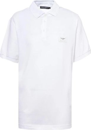 Dolce & Gabbana Polo shirt van katoen-piqu&eacute; - Heren - Polos - Wit - M - Katoen - Tops