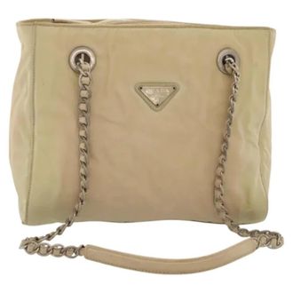 Prada Pre-owned Nylon prada-bags - Dames - Pre-owned - Beige - Maat: ONE Size Nylon