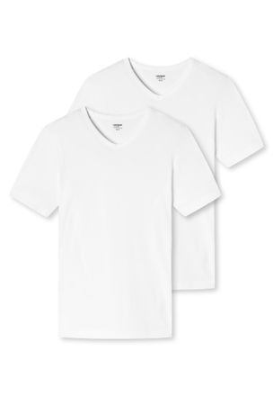 Schiesser V-Shirt UNCOVER BY SCHIESSER Uncover Cotton, Herren, Gr. 3XL, weiss (100, wei&szlig;), Single Jersey, Obermaterial: 95% Baumwolle, 5% Elasthan, h&uuml;ftbedecken