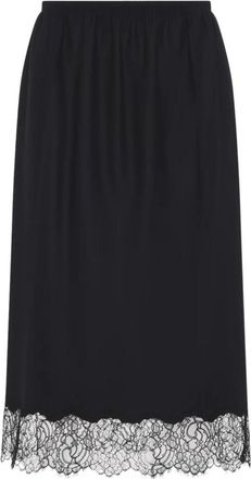 Carven Pull-on Lingerie Rok - Dames - Midirokken - Zwart - 2XS - Katoen - Rokken