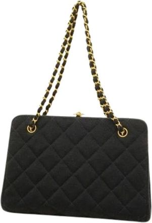 Chanel Pre-owned Shoulder Bags, female, Black, Size: ONE SIZE Pre-owned Vintage Shoulder Bag