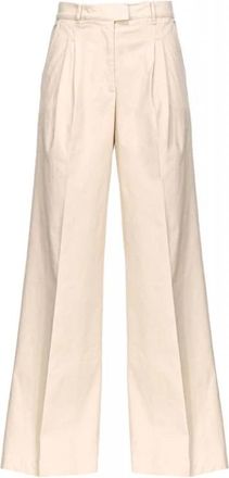 Pinko Wide Broeken - Dames - Wijde Broeken - Beige - 2XL - Broeken