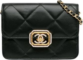 Chanel Pre-owned Classic Flap Crossbody Bag - Dames - Vintage Schoudertas - Zwart - ONE Size - Leer - Vintage