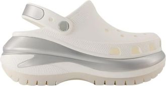 Crocs Wit/Zilver Synthetische Sandalen - Mega Crush - Dames - Klompen - Wit - 41 EU - Schoenen