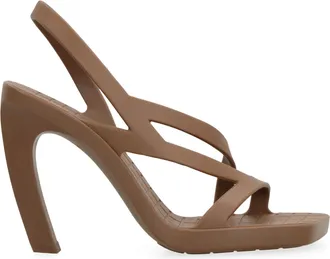 Bottega Veneta Womens Jimbo Rubber Sandals Brown