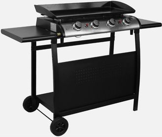 Alice's Garden Griglia a gas a 4 fuochi in acciaio inox da 10 kW con carrello