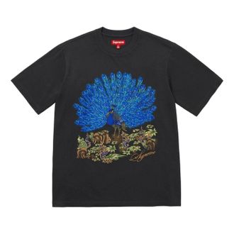SUPREME FW25 Peacock S/S T-Shirt Black FW25KN96-BLACK