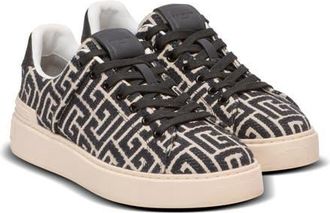 Balmain B-Court Monogrammed Canvas Trainers in Black at Nordstrom, Size 39 Eu