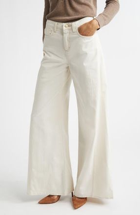 L'agence Beau High Waist Wide Leg Jeans in Macadamia at Nordstrom, Size 24