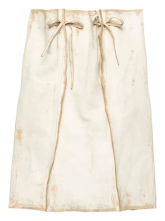 Prada Leren midi-rok - Wit