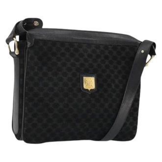 Celine Pre-owned Cross Body Bags, female, Black, Size: ONE SIZE Pre-owned Vintage Macadam Suede Shoulder Bag