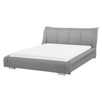 Beliani Cama De Agua Gris 160 X 200 Cm Con Accesorios Estabilizaci&oacute;n Cabecero Moderno Grande Nantes