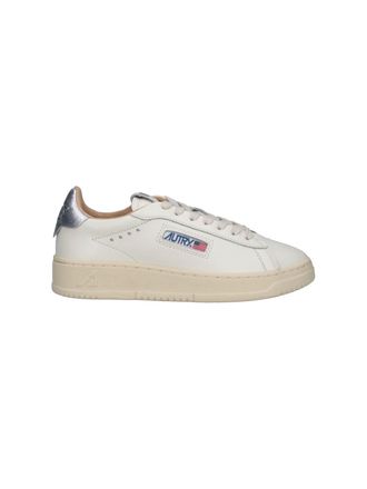 Autry Low-Top Off-White Leather Sneakers with Metallic Accents