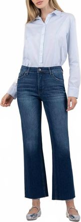 Kut from the Kloth Kelsey High Rise Ankle Flare Jean In Dark Stone Wash