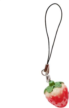 Generic Tomato Strawberry Resin Pendant Charm - Cute Strawberry Purse Keychain Charm | Tomato Aesthetic Simulated Resin Pendant | Portable Fruit Ornament For 