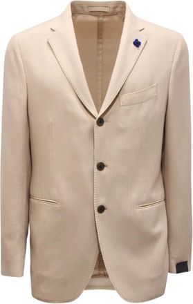 Lardini Heren, Jassen, Beige, Maat: XL Wol