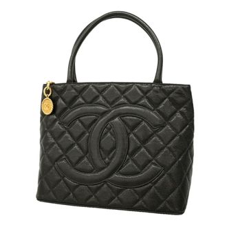 Chanel Black Grained Calfskin Tote Bag (Pre-Owned)