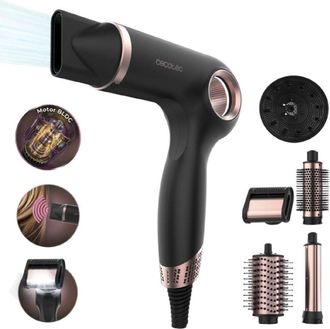 Cecotec Cecotec Secador De Pelo Iones Con 6 Accesorios Dryglam Waves 6in1 Sensor Black. 1400w, 110000rpm